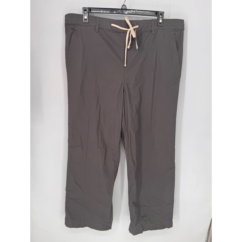 Torrid Pants Women 2R Grey NWT Wide Leg Weekend Twill Mid Rise Drawstring